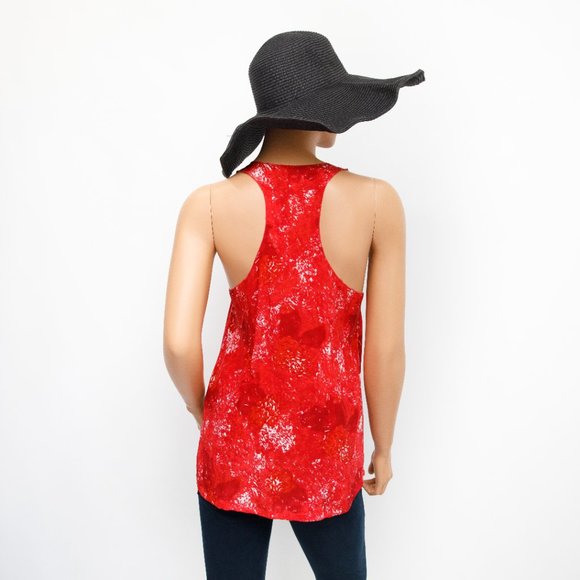 Joie Red Silk Racerback Tank XS - Picture 4 of 7